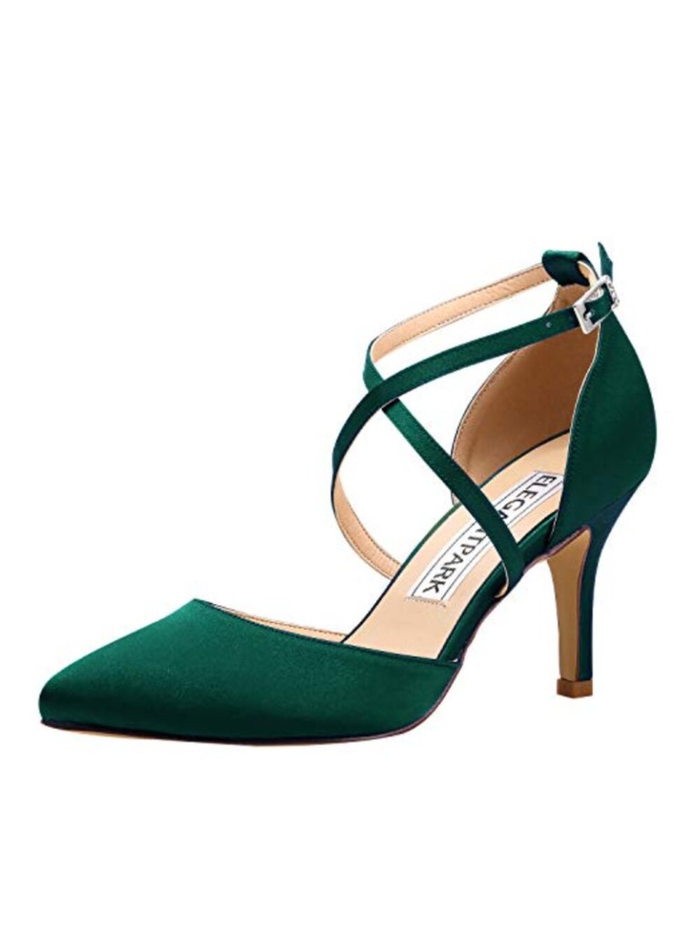 Elegantpark Satin Pointed Toe Stiletto High Heels Pumps Formal Evening Party